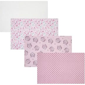 4-Pack Unisex Baby Cotton Flannel Receiving Blankets, One Size Newborn Swaddle Blankets (30 x 30)