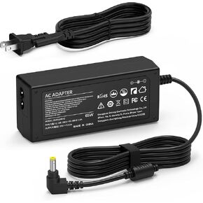 65W AC Adapter Laptop Charger for Toshiba Satellite C55 C55D C55T C655 C675 C850 C855 C855D C875 L645 L645D L655 L655D L675 L675D L745 L755 L855 L875 L875D P745 P755 P855 P875 S855 Power Supply Cord