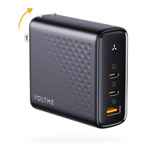 VOLTME 140W USB C Charger, PD3.1 PPS GaN Charger, 3-Port Fast Laptop Wall Charger Power Adapter Compatible with MacBook Pro/Air, iPad Pro,iPhone 14/13 Series, Galaxy, Steam Deck, Chromebook