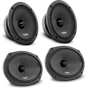 DS18 Car Audio Speakers 2X 6.5" and 2X 6.9" Pro Audio Midrange Loudspeakers with Bullet - Premium Quality Audio Door Speakers for Car or Truck Stereo Sound System - 4 Speakers