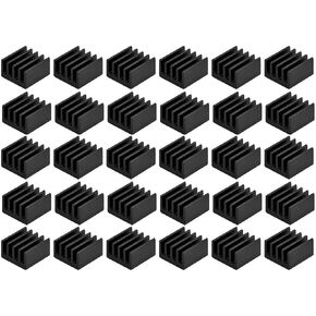 Easycargo 30pcs Small mini Heatsink Kit, mini cooler Heat Sink for cooling VRM Stepper Driver MOSFET VRam Regulators (8.8mmx8.8mmx5mm)