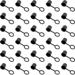 30 Pcs BNC Silicone Protectors Cap Female Port Cover Anti Dust Stopper Plug Cover Protector Cap,Style B,Black