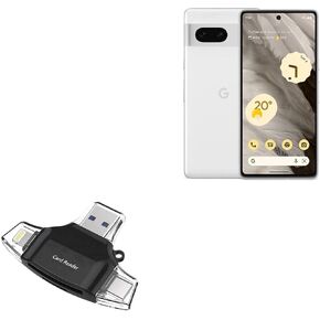 BoxWave Smart Gadget Compatible with Google Pixel 7 Pro - AllReader SD Card Reader, microSD Card Reader SD Compact USB for Google Pixel 7 Pro - Jet Black