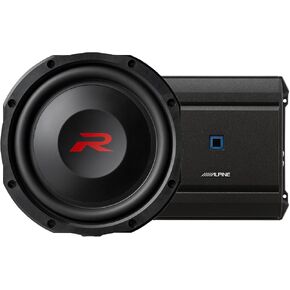 Alpine R Series 10" Bass Package - One R Series RS-W10D4 Shallow Subwoofer with Alpine S Series S-A60M Amplifier