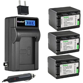 Kastar 3-Pack VW-VBK360 Battery and LCD AC Charger Compatible with Panasonic HC-V700K, HC-V700M, HC-V700MGK, HC-V700MK, HC-V707, HDC-H80, HDC-HS40, HDC-HS40K, HDC-HS60, HDC-HS60K, HDC-HS60P, HDC-HS80