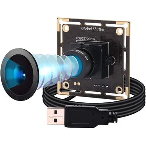 Global Shutter USB Camera Module Wide Angle 720P 60FPS USB Webcam Board for Computer Mini UVC USB2.0 PC Camera High Speed USB with Camera HD Video Industrial Lightburn Camera for Laptop Jetson Nano