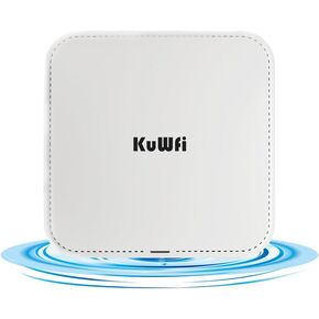 KuWFi WiFi 6 AX3000 Ceiling Mount Access Point, Long Range Ceiling Mounted WiFi 6 Wireless Access Point Dual Band POE Access Point 2x2 MU-MIMO | Seamless Roaming | Cloud Managed