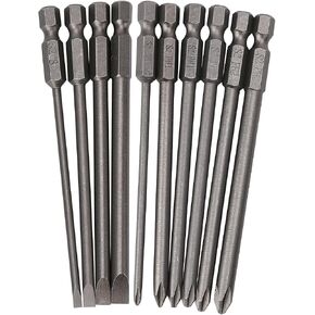 10pcs 100mm Magnetic Slotted Phillips Screwdriver Bit Set 1/4 Inch Hex Shank S2 Steel Screw Driver Drive Drill Bits (Slotted Set) in Saudi Arabia