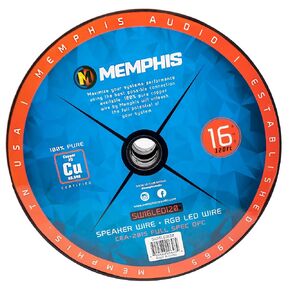 Memphis Audio SW16LED120 6-Conductor Multifunction Cable - 16AWG Speaker Wire + RGB LED 120ft.