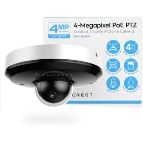 Amcrest ProHD 4MP PTZ Camera Outdoor, 4MP Outdoor Vandal Dome IP PoE Camera (4X Optical Zoom) IK08 Vandal-Proof, IP66 Weatherproof, Night Vision up to 65ft, Pan/Tilt (IP4M-1066EW) (White)