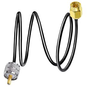 2PCS SMA to UHF Extension Jumper Cable, RG58 SMA Male to SO239 PL259 Male WiFi Antenna Pigtail Cable PL259 Coax Assembly Cable 20inch(50cm) for CB Radio, Ham Radio