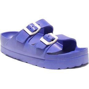 H2K Women's Lightweight Comfort Slides Adjustable Double Buckle Platform Sandals Buddy2