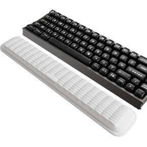 TKL Keyboard Wrist Rest, Super Soft Memory Foam Ergonomic Computer Wrist Support Pad, Comfortable Desk Wrist Cushion, Laptop Keyboard Arm Hand Rest for Wrists Pain Office Gaming Typing (White)