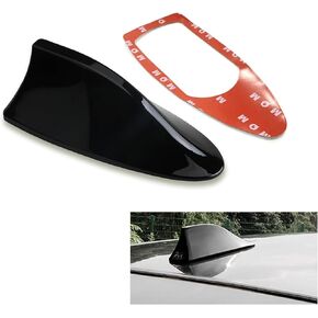 Pack-1 Car Shark Fin Antenna, Reduce Wind Resistance Trim External Antenna with Copper Screw, Roof Spoiler Radio Signal Enhancement Antenna, Unviersal for Cars Accessory (Carbon Fiber Black)