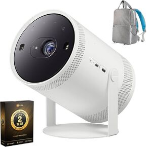 Samsung SP-LFF3CLAXXZA The Freestyle Projector 2nd Gen with Gaming Hub Bundle with 2 Year CPS Enhanced Protection Pack and Deco Gear Photo/Video Camera Backpack
