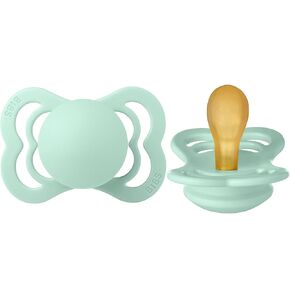 BIBS Pacifiers - Supreme Collection | BPA-Free Baby Pacifier | Made in Denmark | Set of 2 Nordic Mint Color Premium Soothers | Size 0-6 Months