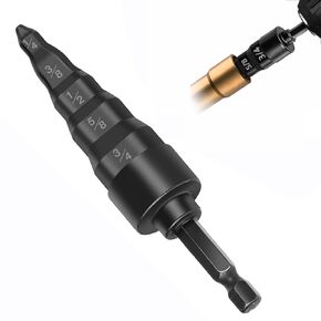HVAC Repair Tool, 5 in 1 Air Conditioner Copper Pipe Expander Swaging Drill Set Copper Tubing Tool with 1/4, 3/8, 1/2, 5/8, 3/4 Bits