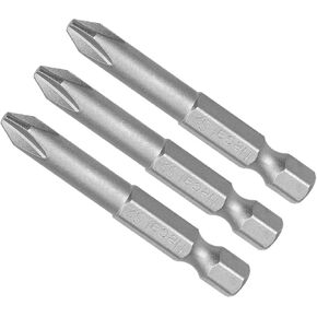 Phillips Cross Screwdriver Bits, PH1 100mm Long 1/4" Hex Shank, S2 Magnetic Phillips Drill Bit - (Applications: for Power Impact Driver), 3-Pieces