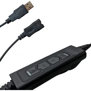Global Teck Worldwide 504P USB Adapter for Plantronics and Addasound Headsets Connects to Headset to PC, MAC, Lync, Skype & USB VoiP Phones - Mute, Volume and Quick Disconnect
