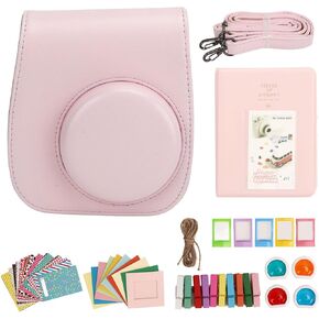 حزمة كاميرا VBESTLIFE لـ Fujifilm Instax Mini 12، مع 10 إطارات بطاقات، 20 ملصقًا، حقيبة حمل، 4 مرشحات، 1 ألبوم، 5 إطارات بلاستيكية، 10 مشابك (دبوس ضوئي k)