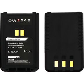 Gikysuiz 2-Pack 7.4V 1750mAh SBR-28Li Li-ion Radio Battery Compatible for Yaesu FT-4VE FT-4VR FT-4VX FT-4XE FT-4XR Radios