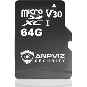 بطاقة ذاكرة Anpviz Ultra MicroSDXC UHS-I سعة 64 جيجابايت مع محول - 120 ميجابايت/ثانية، C10، U1، Full HD، A1، بطاقة Micro SD in Kuwait