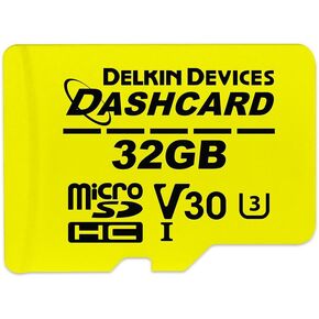 Delkin 64GB Micro SD Card UHS-I (U3/V30) microSDXC with adapter | DASHCARD Ultra-High Speed Class 10 Micro SD Card for Dash Cam, Security Camera, GoPro, Wyze Camera, Digital Camera