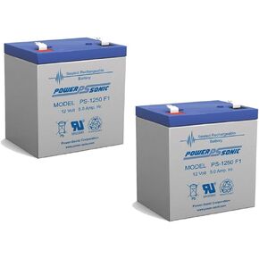 Power-Sonic Genuine PS-1250 F1 12V 5 Ah SLA Battery (2 Pack)