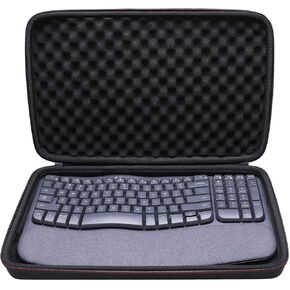 LTGEM Hard Case Compatible with Logitech Wave Keys Wireless Ergonomic Keyboard - Travel Protective Carrying Storage Bag（Black）