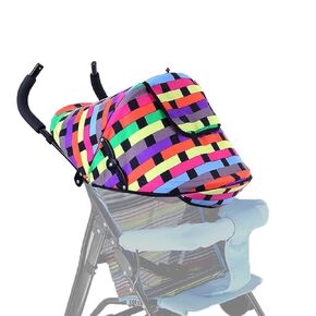 Stroller Sun Shade Cover Stroller Sun Canopy Awning for Pushchair Pram Baby Buggy Parasol Sun Umbrella with Pockets Mesh Window Adjustable Retractable