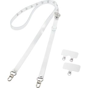 ELECOM Cell Phone Lanyard Shiny Braid & Gold Hooks with Strap Connected Sheet, Length Adjustable, Compatible with iPhone and Android, Beige P-STSDH2RGBE