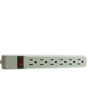 6 Outlet Surge Protector 15A 120V with Flat Rotating Plug 15ft Power cord 3 Prong 6 Outlet Power Strip with 15 Feet Power Cable and 360 Degree Rotating Plug, Gray CNE470912
