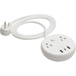 Tripp Lite Safe-IT 57W Surge Protector, 2 Outlets & 2 USB + 1 USB-C Port for Fast Charging, 300 Joules, 8 Foot 5-15P Cord, Manufacturer's Warranty & $25,000 Insurance (TLP28PD57WCAM)