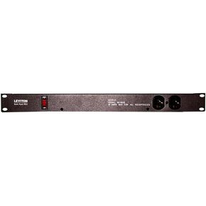 Leviton 5500-192 Horizontal Rack Mount Surge Protective Power Distribution Unit 20A On/Off Switch NEMA 5-20P Straight Blade Plug 12 Outlets, Black