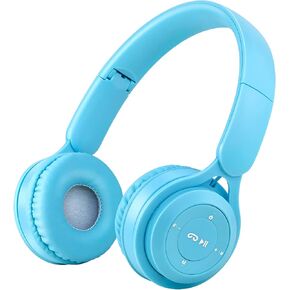 Kids Bluetooth Headphones, On Ear Wireless Headsets for Children with Built-in Microphone, Foldable Stereo Detachable Aux 3.5mm Cord, Kids Headphones for Boys Girls School iPad Tablet (Black)