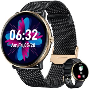 Smartwatch for Men Women Android iOS Phones: Smart Watches Fitness Tracker with 1.43" AMOLED Touchscreen Waterproof Blood Pressure Heart Rate Digital Automatic Step Sport Timer Alarm Pedometer Monitor