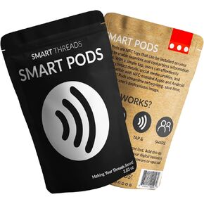 Smart POD - Wear Your Digital Dot Business Card | Website Link | Google Review Link | TAP N' Share NFC - iPhone & Android (Black, 5 Pack)