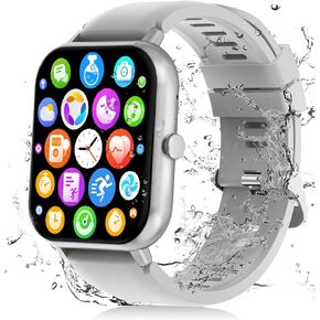 Smart Watch, 1.83" Smartwatches for Men Women,Fitness Tracker with Heart Rate SpO2 Sleep Monitor,110+ Sport Modes, IP68 Waterproof, Activity Tracker for Android/iPhones (Black)