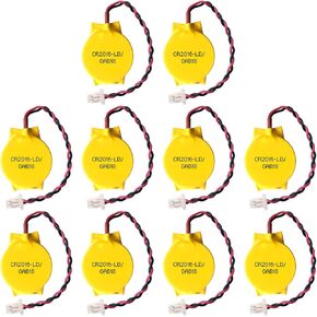 EEMB 10PACK 3V CR2016 CMOS Battery with Wire Leads and SHR Connector Computer Replacement Battery for IBM Lenovo ThinkPad X1 Carbon 3rd Carbon 2nd Carbon 4th Carbon 5th Carbon 6th