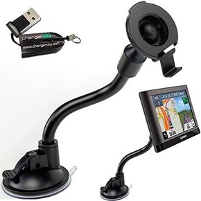 ChargerCity 8inch Bendy Suction Car Holder Mount for Garmin Nuvi Drive DriveSmart 2639 2689 2699 42 44 51 52 54 55 56 57 58 60 61 62 63 64 65 66 67 68 LM LMT LMTHD GPS (010-11983-00)