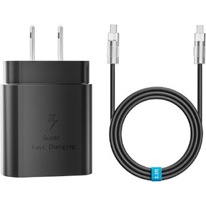 25W Type C Fast Charger, Waimeto Super Fast Charger with 3.3ft Type C to C Long Charging Cable for Samsung Galaxy S24 Ultra/S24/S23/S22 Ultra/S22+/S22 Plus/S21+/Note 20/Note10+, Tab S9/S8