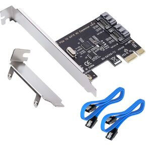MHQJRH PCI Express SATA 3.0 Controller Card, 2-Port PCIe to SATA III 6GB / s Built-in Adapter Converter, PCI-E to SATA 3.0 Disk Array Card，with Small Bracket and 2 SATA Cable Support SSD and HDD