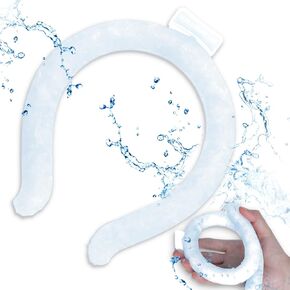 Neck Cooling Tube, Neck Cooling Ring, Reusable Wearable Cooling Neck Wraps for Summer Heat Outdoor Indoor Cooling and Heat Dissipation (White)