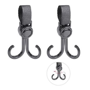 2 Pcs Car Seat Hook, Adjustable Hook & Double Stroller Hook Design, Organizer for Vehicle, Backseat Hanger Interior Accessories, Seat Headrest Hook, Universal Storage Holder Hook