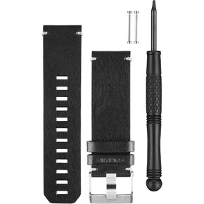 Garmin Garmin Black Leather Watch Band