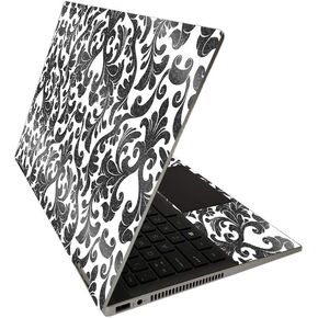 MightySkins Glossy Glitter Skin for HP Pavilion x360 14" (2020) - Black Damask | Protective, Durable High-Gloss Glitter Finish | Easy to Apply, Remove, and Change Styles | Made in The USA