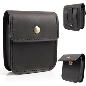 Topstache Leather Phone Holster for Samsung Galaxy Z Flip 5, Z Flip 4, Cell Phone Case for Galaxy Z Flip 3, Phone Belt Holder for Flip Phone Motorola Razr 40 Ultra, Motorola Razr 5G, Black