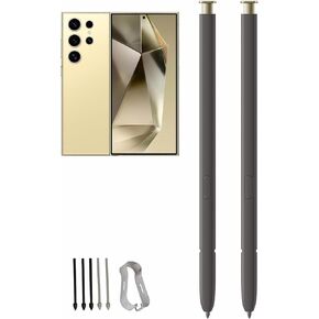 2 Pcs Galaxy S24 Ultra Pen Replacement for Samsung Galaxy S24 Ultra 5G Touch Stylus Pen, Galaxy S24 S Pen Without Bluetooth Replacement Tips/Nibs (Black)