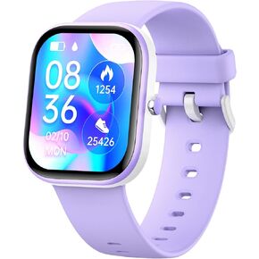 Smart Kids Watch with Fitness Tracker,19 Sport Mode,1.5" DIY Dial,IP68 Waterproof,Sleep Monitor,Pedometers,Heart Rate,Great Birthday Gift for Boys Girls Teens 6-14 year Olds (Purple)