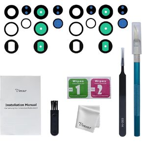 Rear Camera Lens Glass Replacement for Galaxy S23 Ultra Pre-Installed Adhesive with Installation Manual and Repair Tool Kits